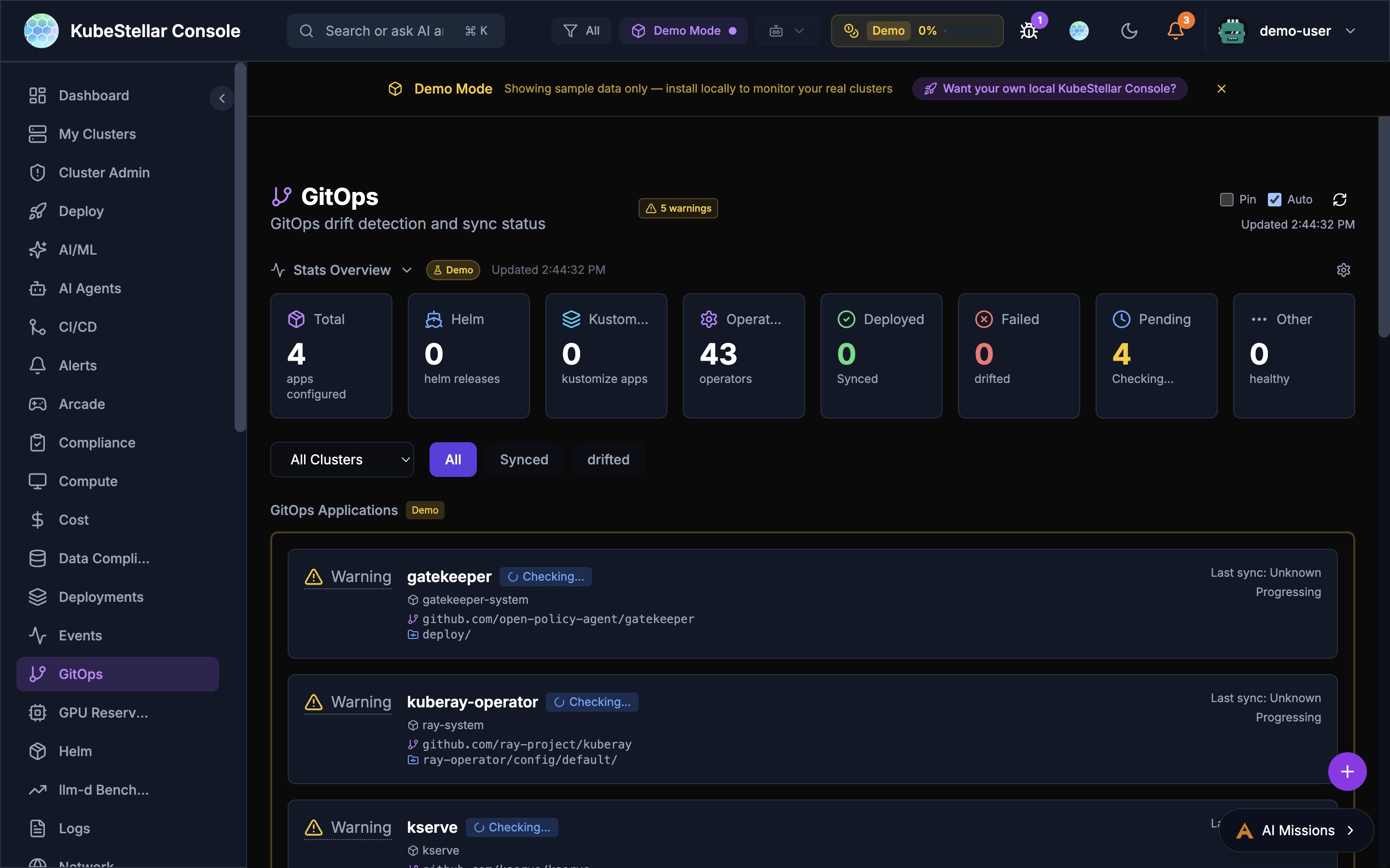 GitOps Dashboard with Sync Now